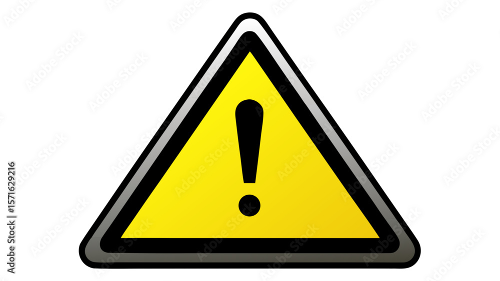 yellow and black exclamation mark warning sign isolated on white background. yellow and black exclamation mark warning sign isolated on white background.