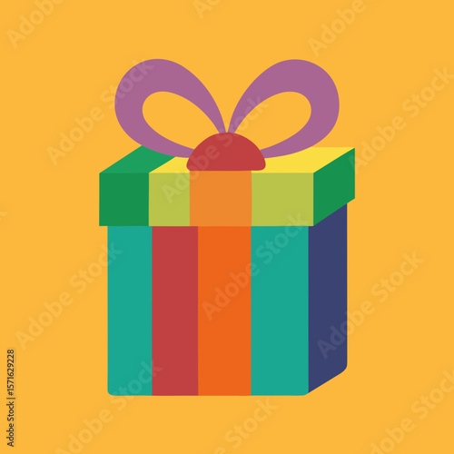 Multicolor Gift Box with Ribbon