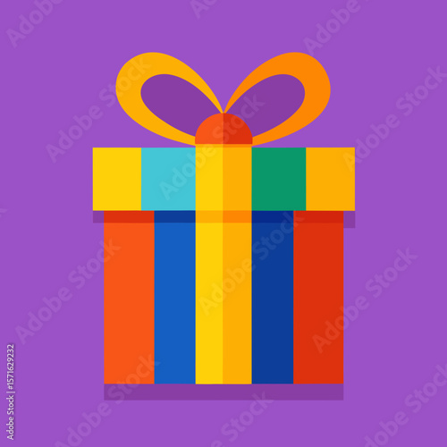 Multicolor Gift Box with Ribbon