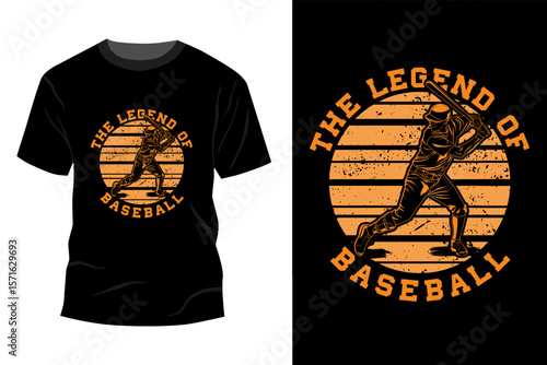 The legend of baseball t-shirt mockup design vintage retro