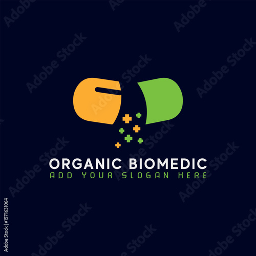 eco bio medical and natural soup logo design vector