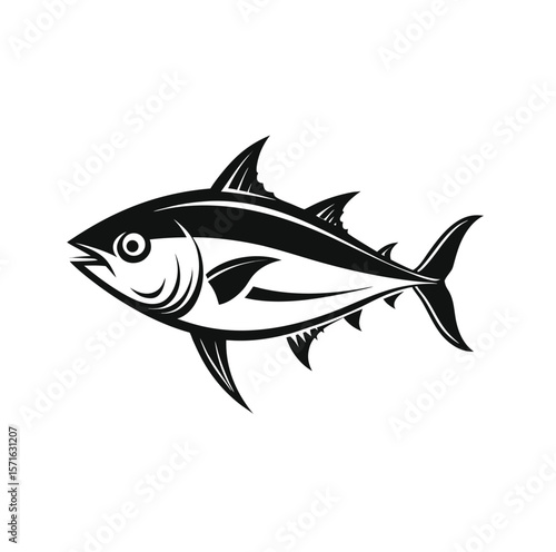 Stylized monochrome illustration of a tun isolated on white background