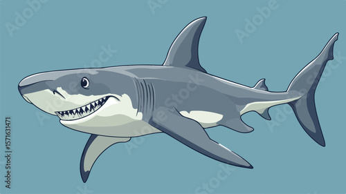 Happy Hammerhead Shark Cartoon Vector Illustration for Creative Projects