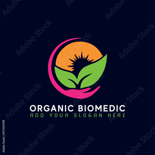 eco bio medical and natural soup logo design vector