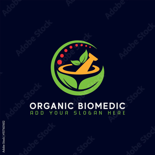 eco bio medical and natural soup logo design vector
