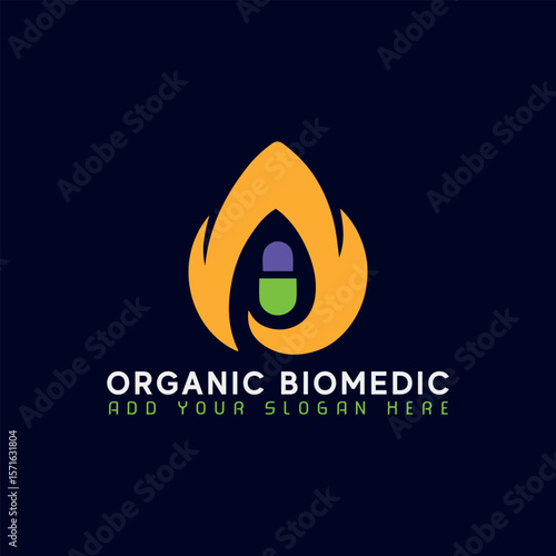 eco bio medical and natural soup logo design vector