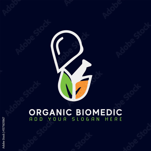 eco bio medical and natural soup logo design vector