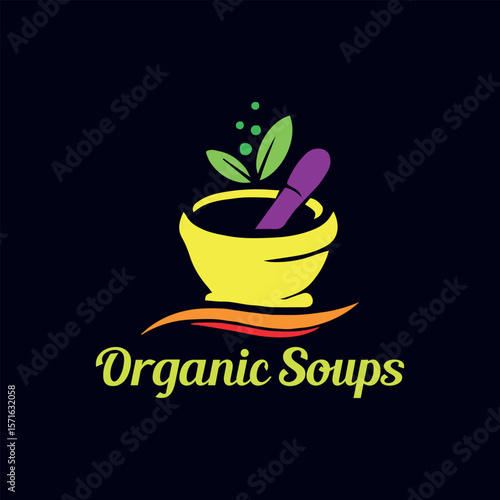 eco bio medical and natural soup logo design vector