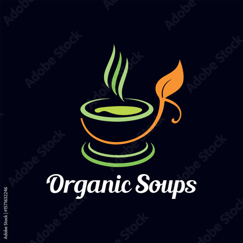 eco bio medical and natural soup logo design vector