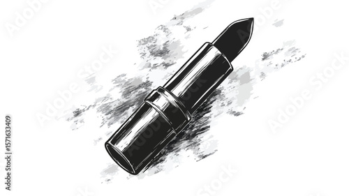 Black and White Lipstick Pencil Sketch for Makeup Artists and Beauty Bloggers