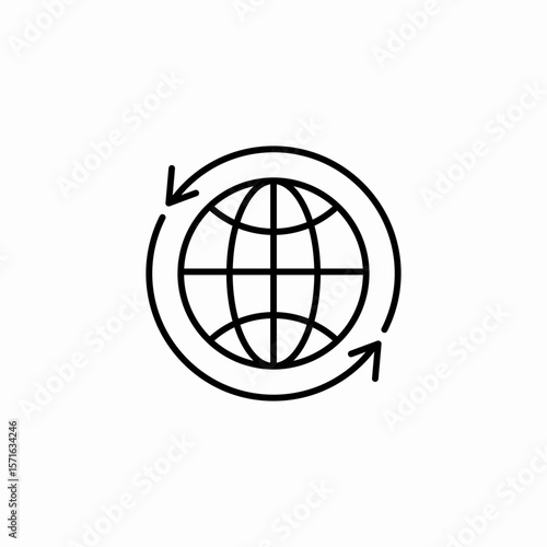 global refresh world icon sign vector