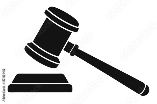 Black Gavel and Sound Block Depicting Courtroom Justice and Legal System Authority