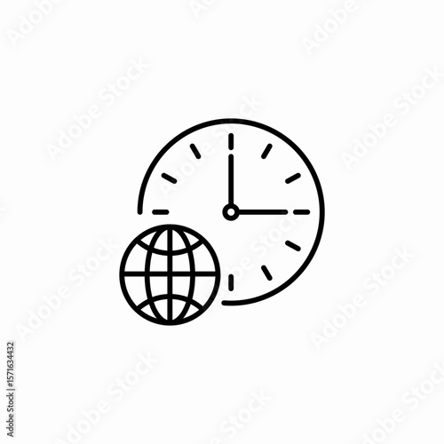 global time zone icon sign vector