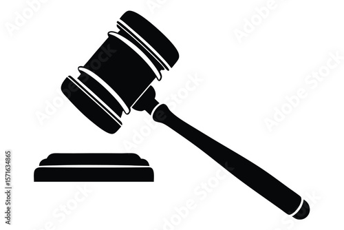 Black Gavel and Striking Block Symbol of Justice, Law, and Legal Decision Making