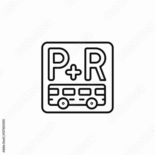 park ride bus icon sign vector