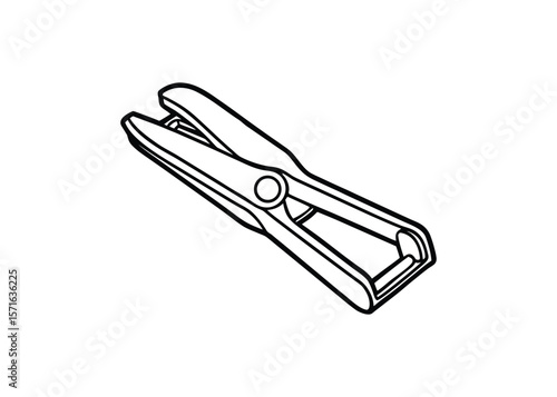 Silhouette of clamp clip isolated on a white background