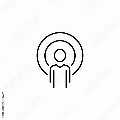 person broadcasting signal icon sign vector
