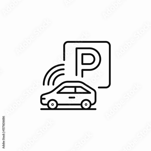 smart parking car icon sign vector