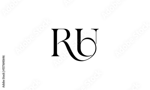 RU initial letters, monogram logo