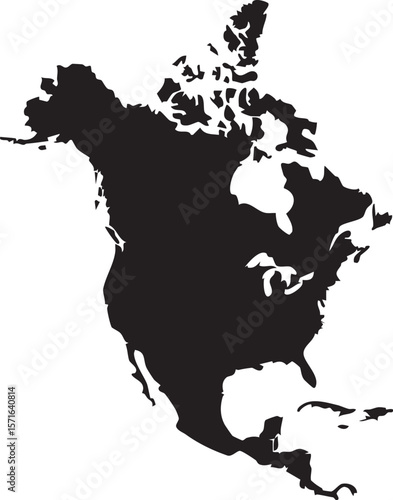 Vector Map of North America Continent