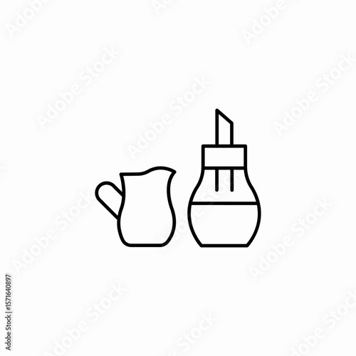 creamer sugar dispenser icon sign vector
