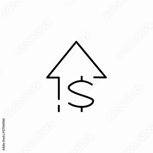 dollar increase growth icon sign vector