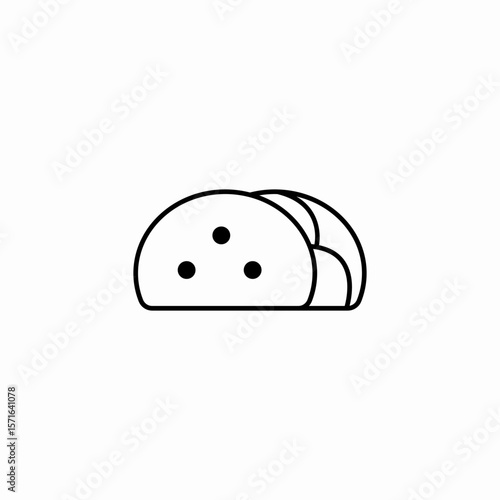 dumpling steamed savory icon sign vector
