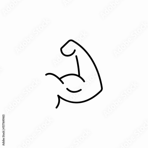 flexed bicep muscle icon sign vector