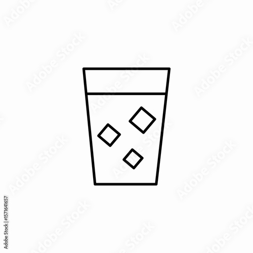 glass drink ice icon sign vector