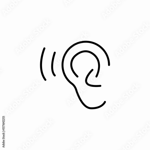 human ear hearing icon sign vector