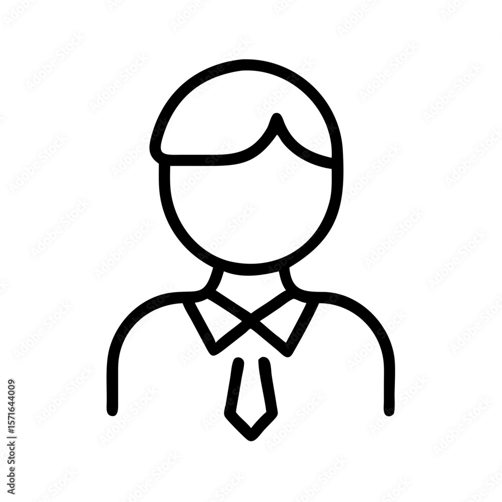Minimalist businessperson icon on white background Minimalist businessperson icon on white background