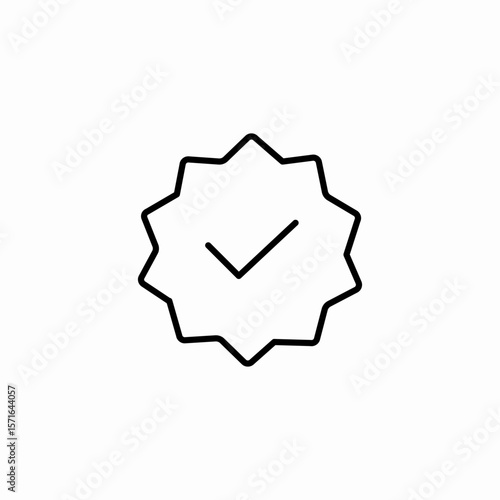 verified badge approved icon sign vector