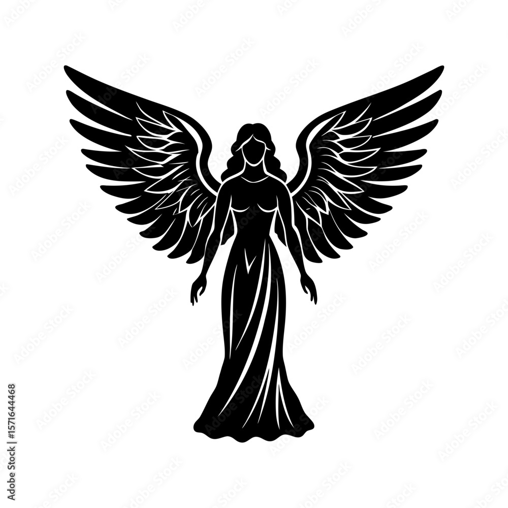Fototapeta premium Angel clipart on white background 1 vector illustration