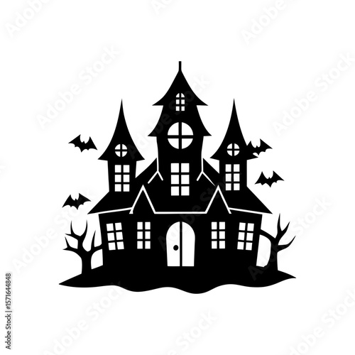 Wallpaper Mural Haunted house clipart on white background 1 vector illustration Torontodigital.ca