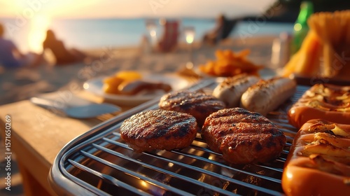 A Picturesque Day at the Beach with a Portable Grill