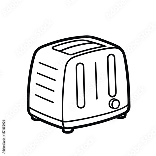 toaster outline victor on white background