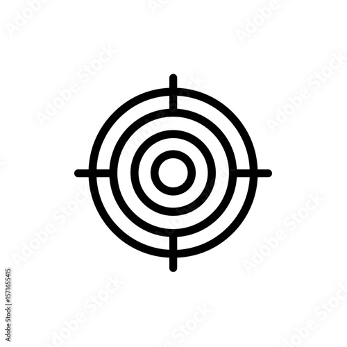 Circular target symbol with concentric rings and crosshairs  