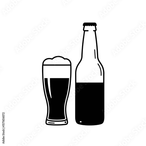 A craft beer bottle vector icon