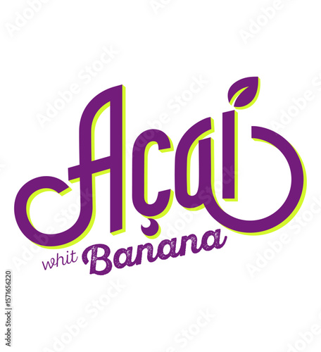 Acai logo with banana English