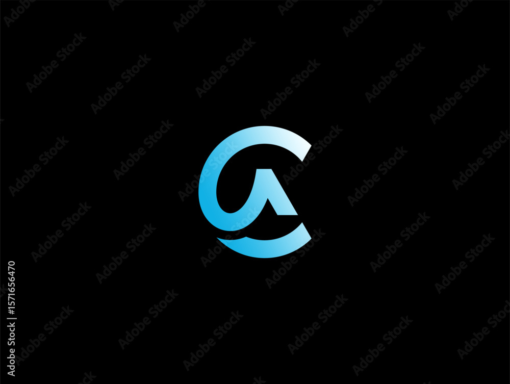 Fototapeta premium Minimalist letter CA or AC with geometric logo concept vector icon