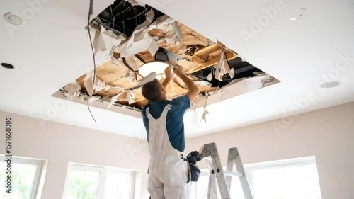 Ceiling repairman home renovation