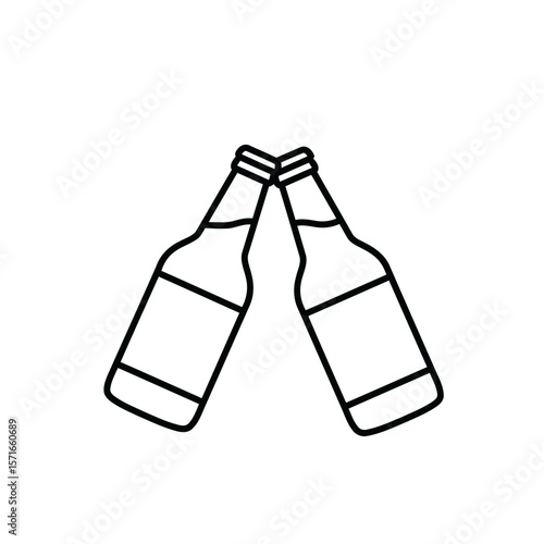 A craft beer bottle vector icon