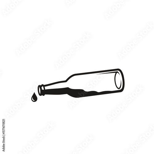 A craft beer bottle vector icon