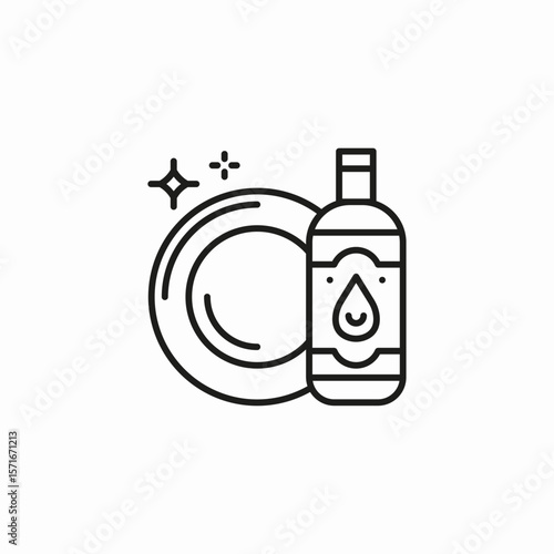 dish soap clean icon sign vector