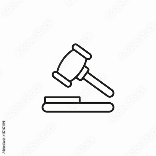 gavel judge justice icon sign vector