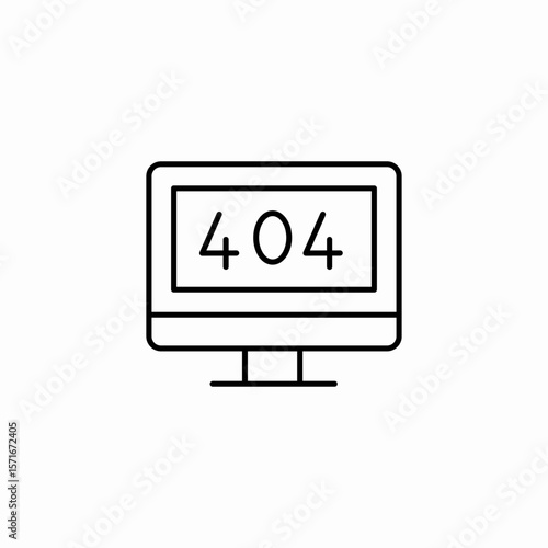 monitor error display icon sign vector