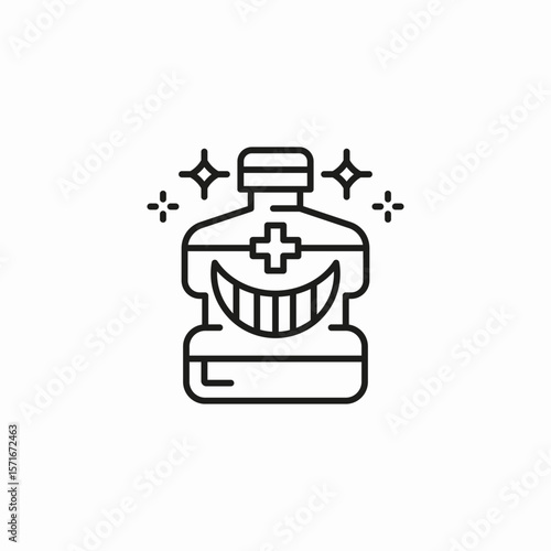 mouthwash bottle clean icon sign vector