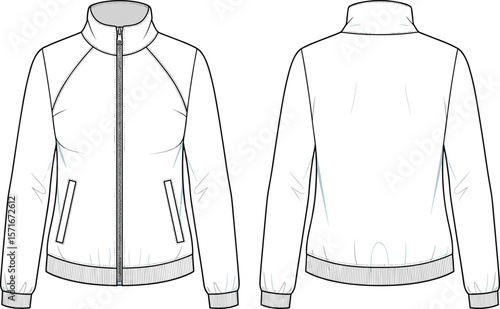 Modern Fleece Jacket with Full-Zip Front and Side Pockets for Comfortable Active Wear, Stylish Outdoor Gear