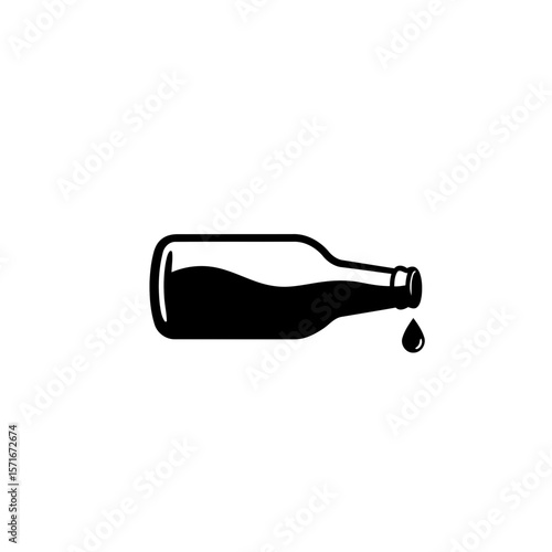A craft beer bottle vector icon
