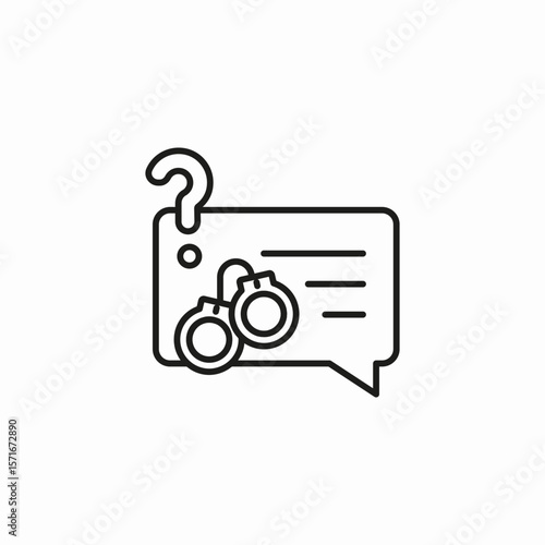 questioning crime chat icon sign vector